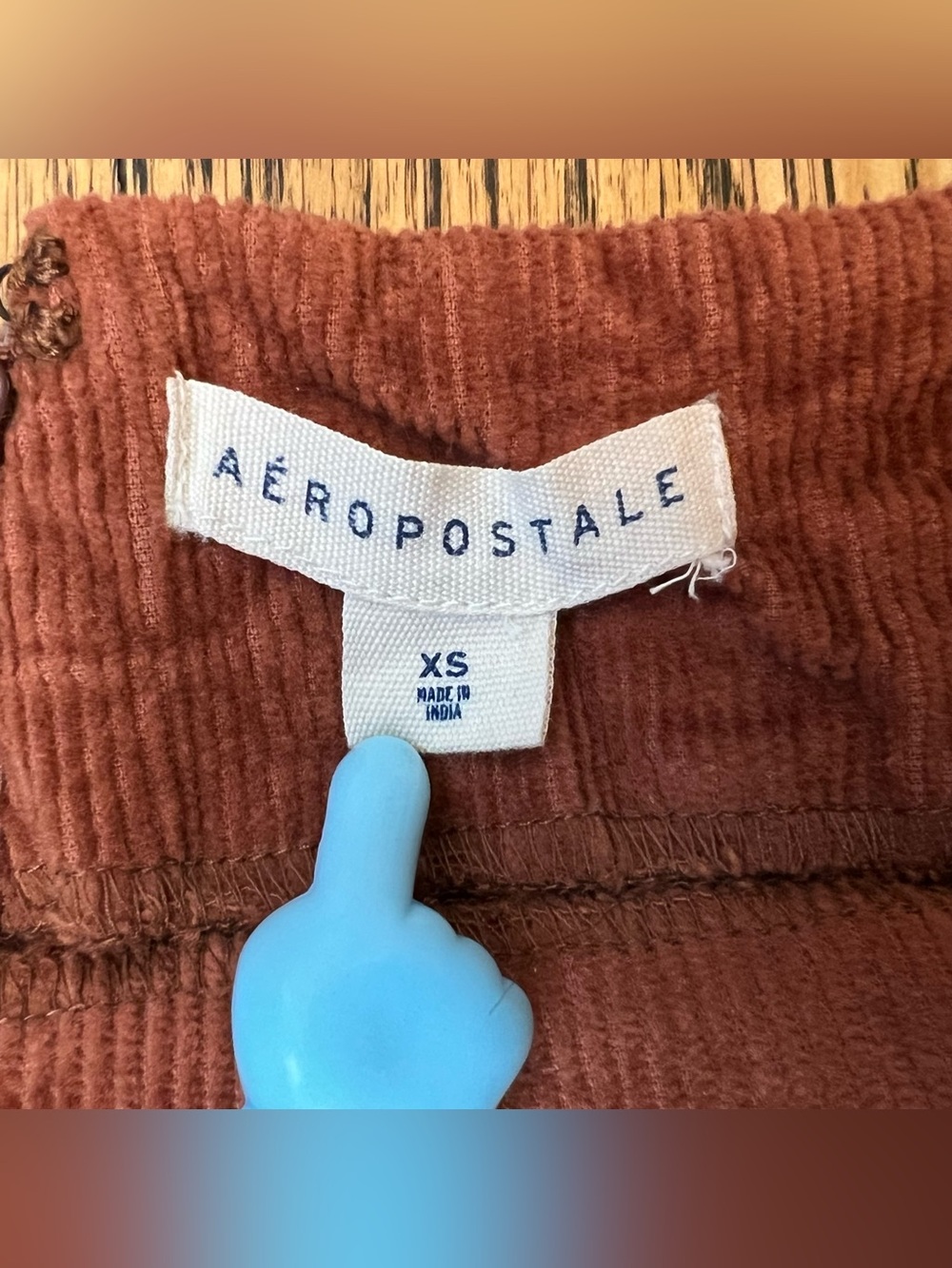 Aeropostale Siz XS Brown Corduroy Straight Mini Skirt Boho Preppy Minimalism Y2K - Picture 5 of 8